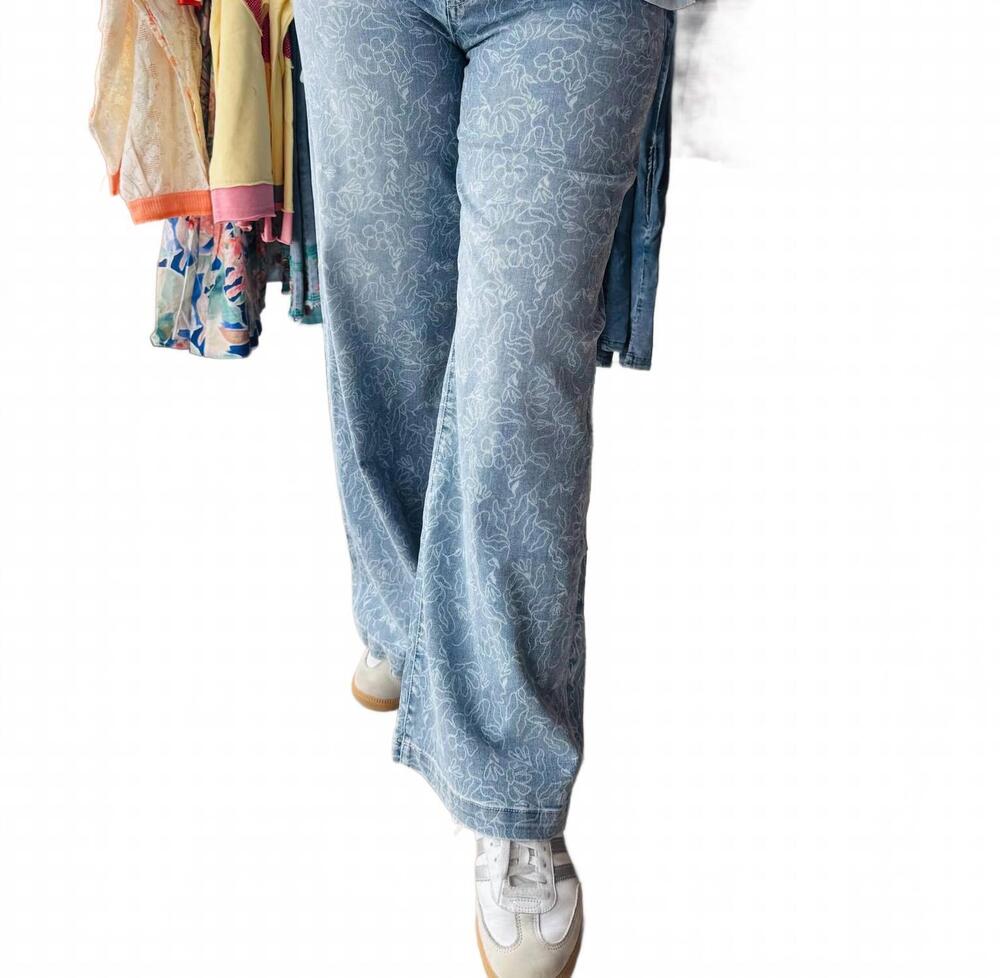 NEW VERVET BY FLYING MONKEY women's olivia wide leg jeans in denim